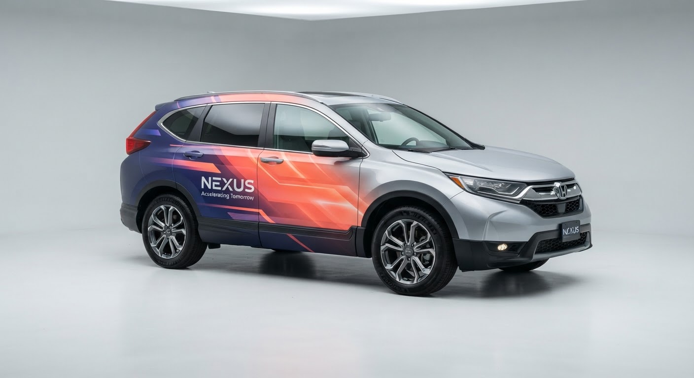 Silver Honda CR-V with Nexus gradient half wrap